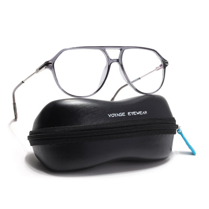 Voyage Zentrix Grey Aviator Metal Eyeglasses for Men & Women - SLMG6439-C2
