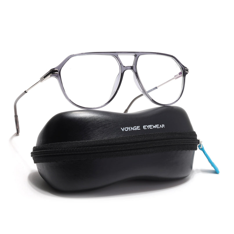 Voyage Zentrix Grey Aviator Metal Eyeglasses for Men & Women - SLMG6439-C2