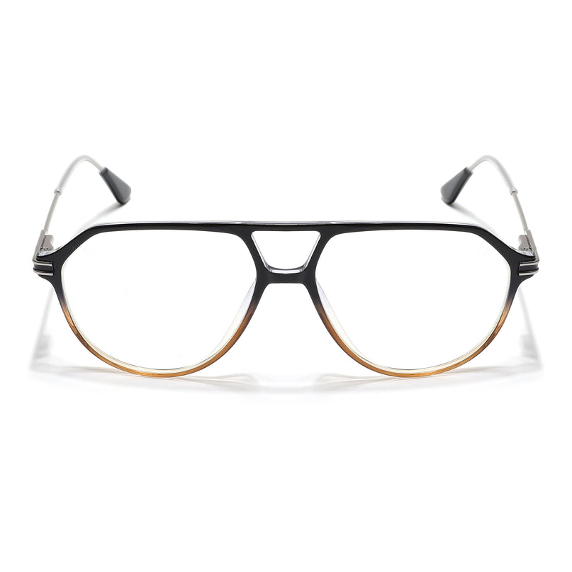 Voyage Zentrix Black & Brown Aviator Metal Eyeglasses for Men & Women - SLMG6441-C4