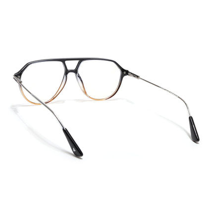 Voyage Zentrix Black & Brown Aviator Metal Eyeglasses for Men & Women - SLMG6441-C4