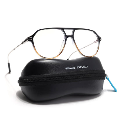 Voyage Zentrix Black & Brown Aviator Metal Eyeglasses for Men & Women - SLMG6441-C4