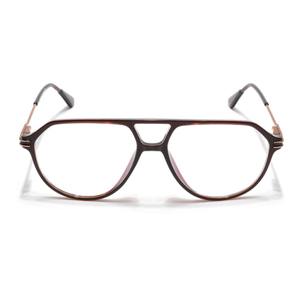 Voyage Zentrix Brown Aviator Metal Eyeglasses for Men & Women - SLMG6442-C5