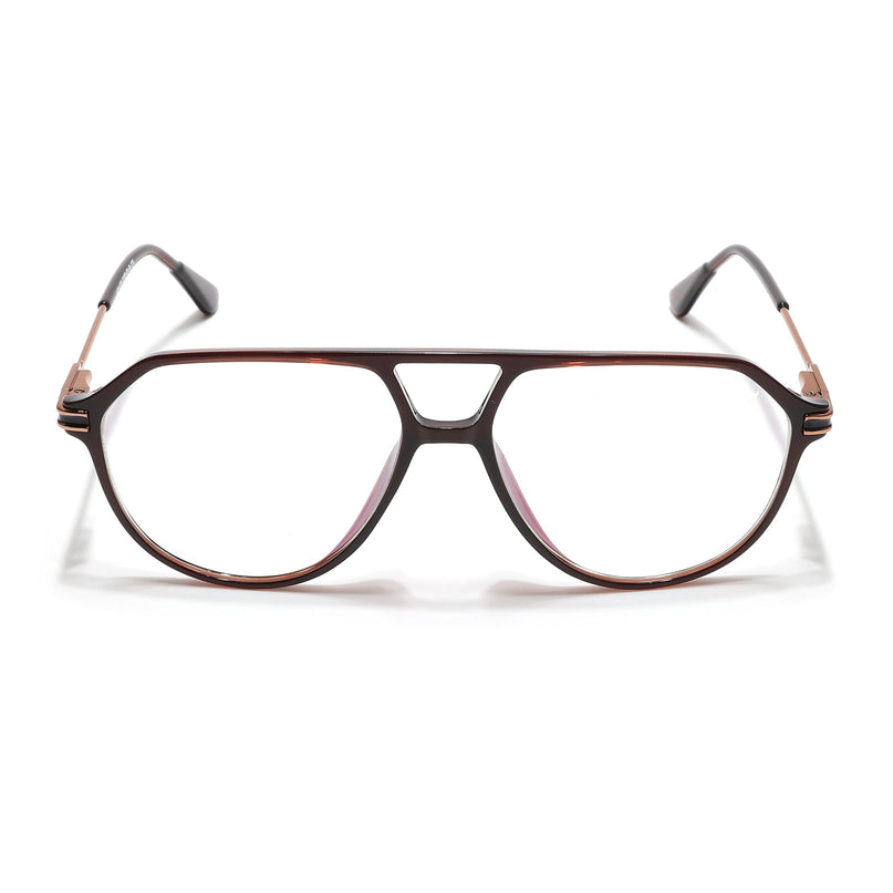 Voyage Zentrix Brown Aviator Metal Eyeglasses for Men & Women - SLMG6442-C5