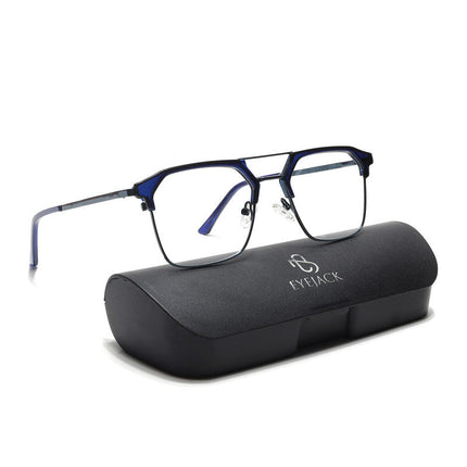 Eyejack Turbo Shine Blue Wayfarer Eyeglasses for Men & Women