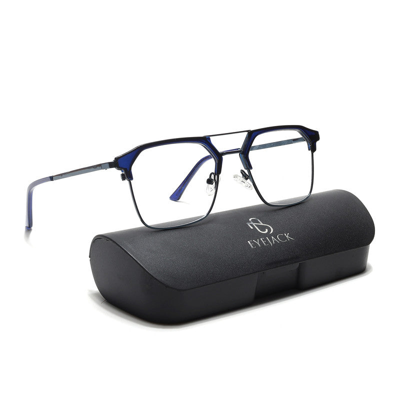 Eyejack Turbo Shine Blue Wayfarer Eyeglasses for Men & Women