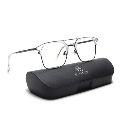 Eyejack Turbo Transparent & Black Wayfarer Eyeglasses for Men & Women