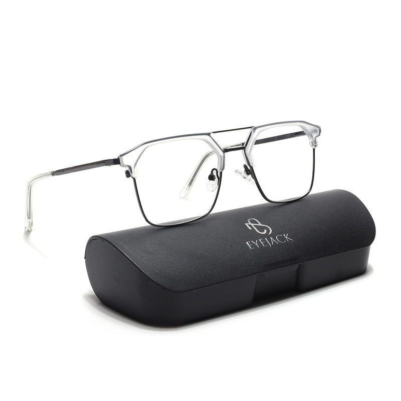 Eyejack Turbo Transparent & Black Wayfarer Eyeglasses for Men & Women