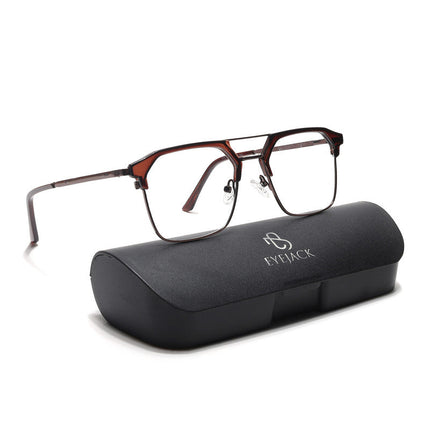 Eyejack Turbo Shine Brown Wayfarer Eyeglasses for Men & Women