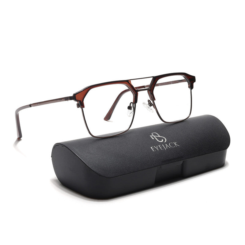 Eyejack Turbo Shine Brown Wayfarer Eyeglasses for Men & Women