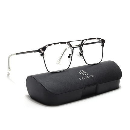 Eyejack Turbo Black & White Wayfarer Eyeglasses for Men & Women