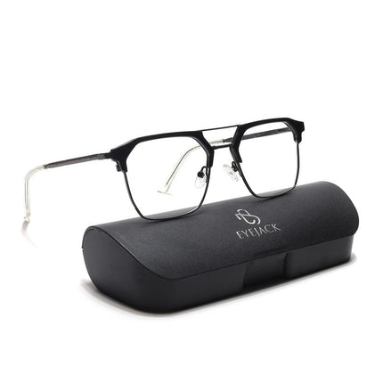 Eyejack Turbo Shine Black Wayfarer Eyeglasses for Men & Women (202432CL918-C1)