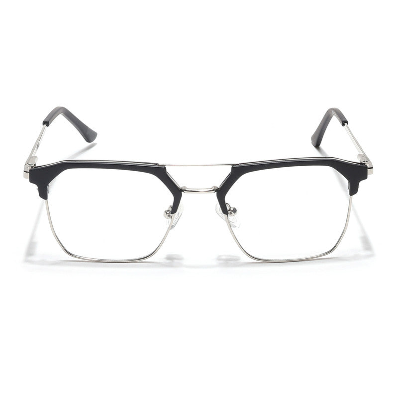 Eyejack Turbo Black & Silver Wayfarer Eyeglasses for Men & Women (202432CL920-C3)