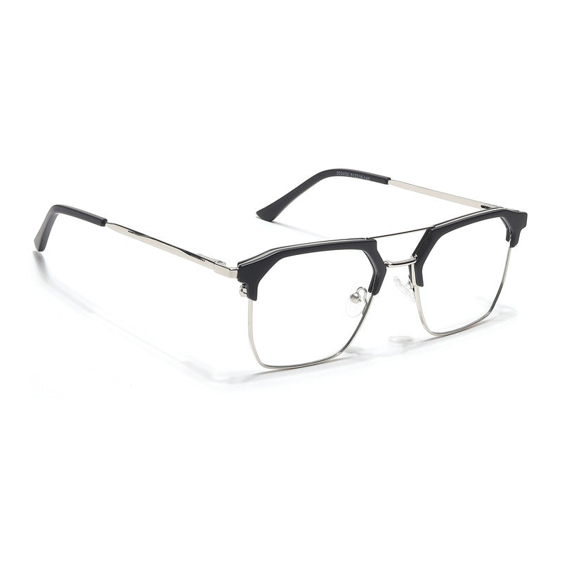 Eyejack Turbo Black & Silver Wayfarer Eyeglasses for Men & Women (202432CL920-C3)