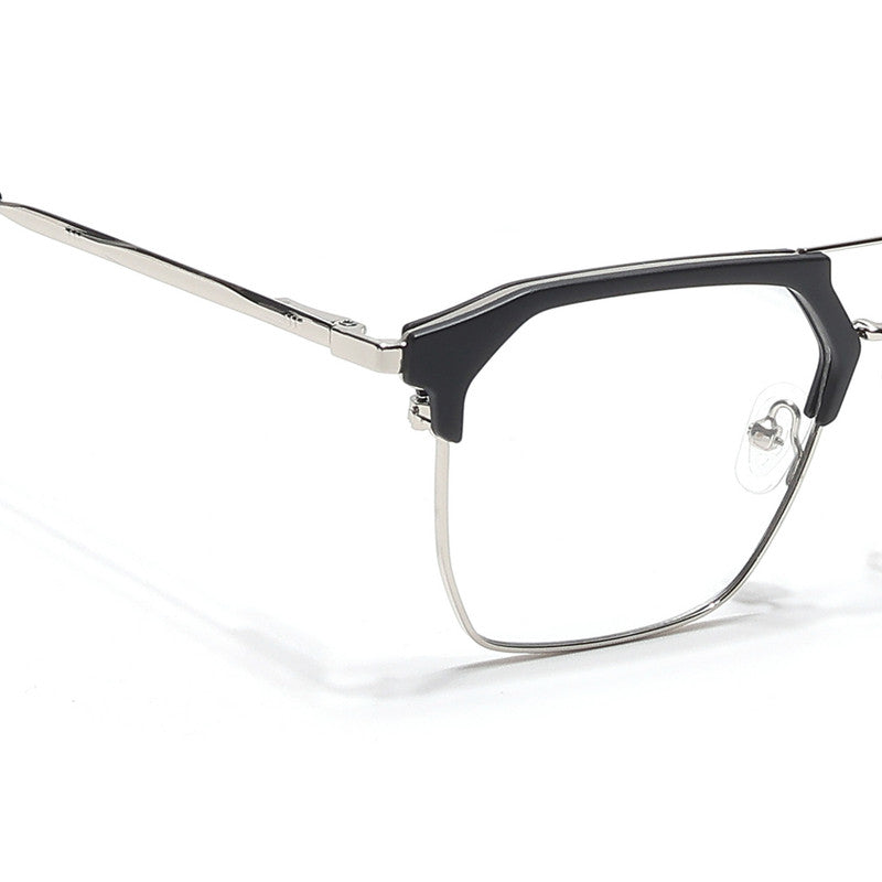Eyejack Turbo Black & Silver Wayfarer Eyeglasses for Men & Women (202432CL920-C3)