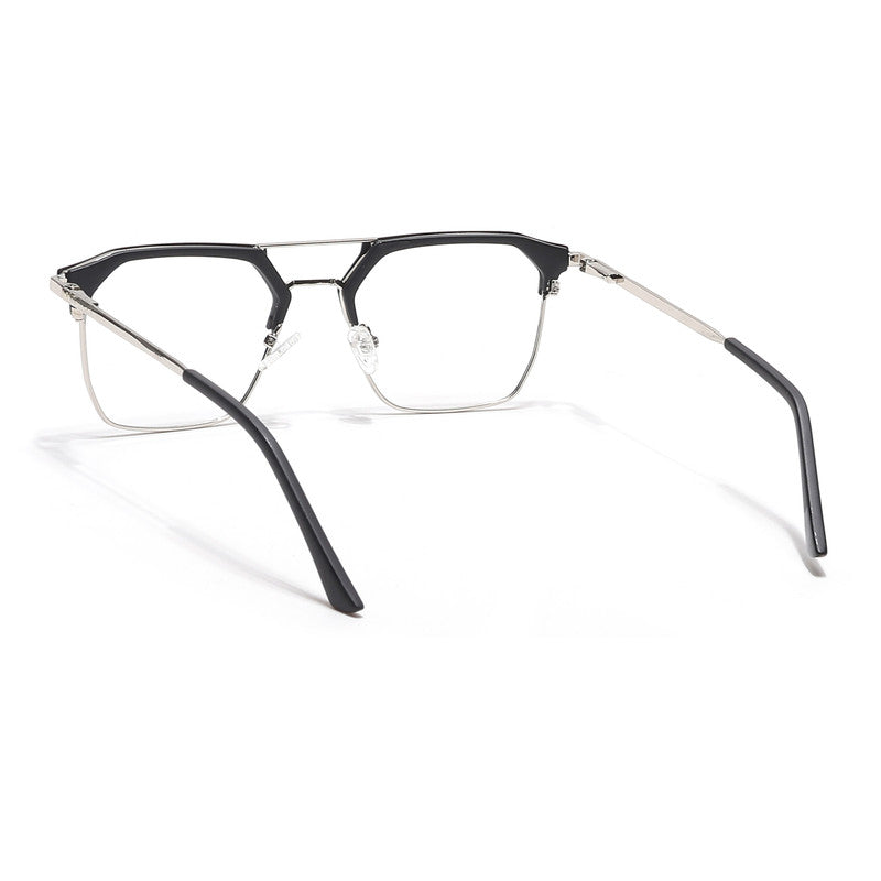 Eyejack Turbo Black & Silver Wayfarer Eyeglasses for Men & Women (202432CL920-C3)