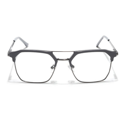 Eyejack Turbo Grey & Black Wayfarer Eyeglasses for Men & Women (202432CL923-C6)