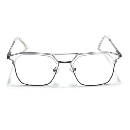 Eyejack Turbo Transparent & Black Wayfarer Eyeglasses for Men & Women (202432CL925-C8)