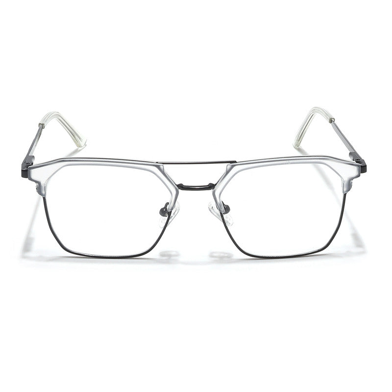 Eyejack Turbo Transparent & Black Wayfarer Eyeglasses for Men & Women (202432CL925-C8)
