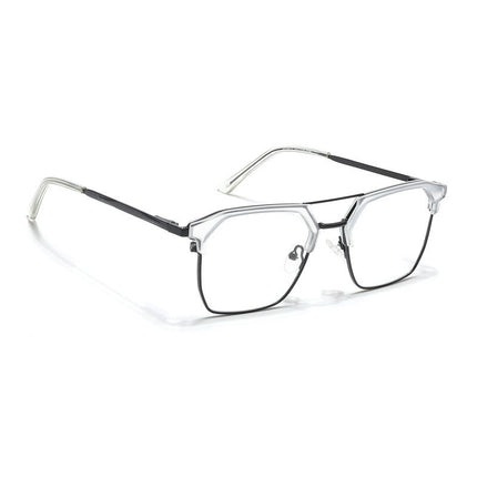 Eyejack Turbo Transparent & Black Wayfarer Eyeglasses for Men & Women (202432CL925-C8)