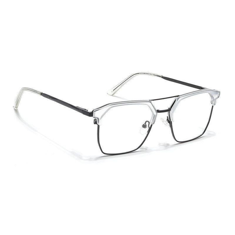 Eyejack Turbo Transparent & Black Wayfarer Eyeglasses for Men & Women (202432CL925-C8)