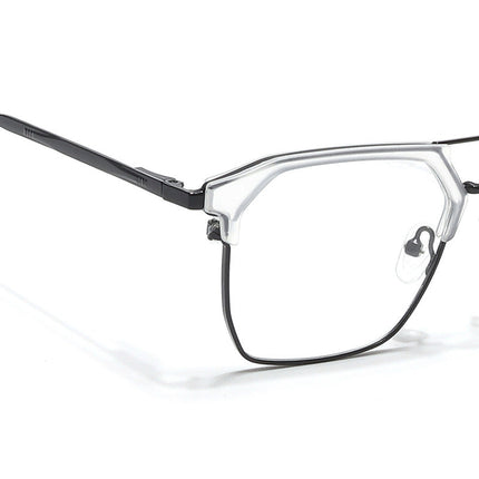 Eyejack Turbo Transparent & Black Wayfarer Eyeglasses for Men & Women (202432CL925-C8)
