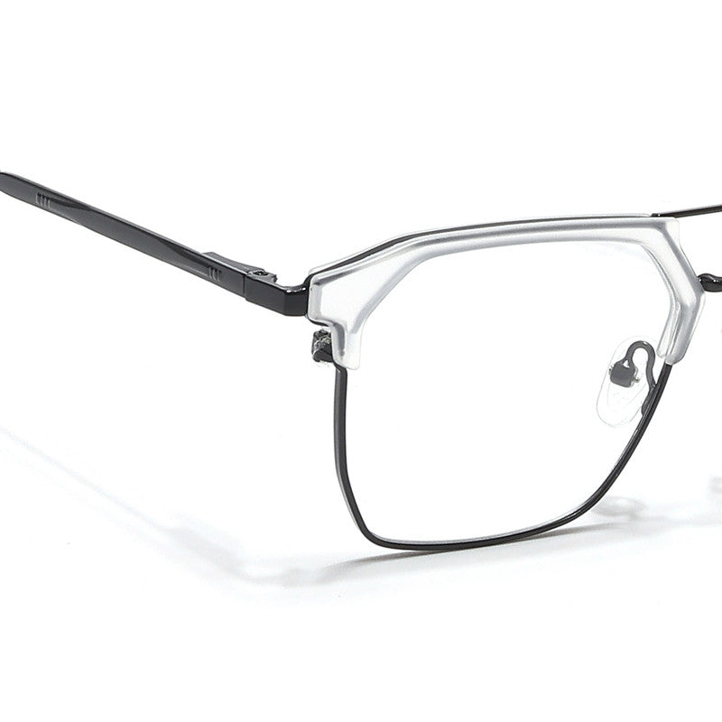 Eyejack Turbo Transparent & Black Wayfarer Eyeglasses for Men & Women (202432CL925-C8)