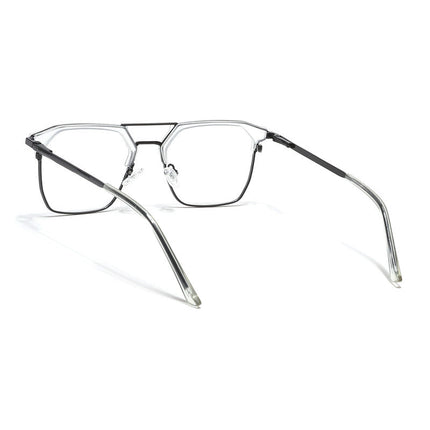 Eyejack Turbo Transparent & Black Wayfarer Eyeglasses for Men & Women (202432CL925-C8)