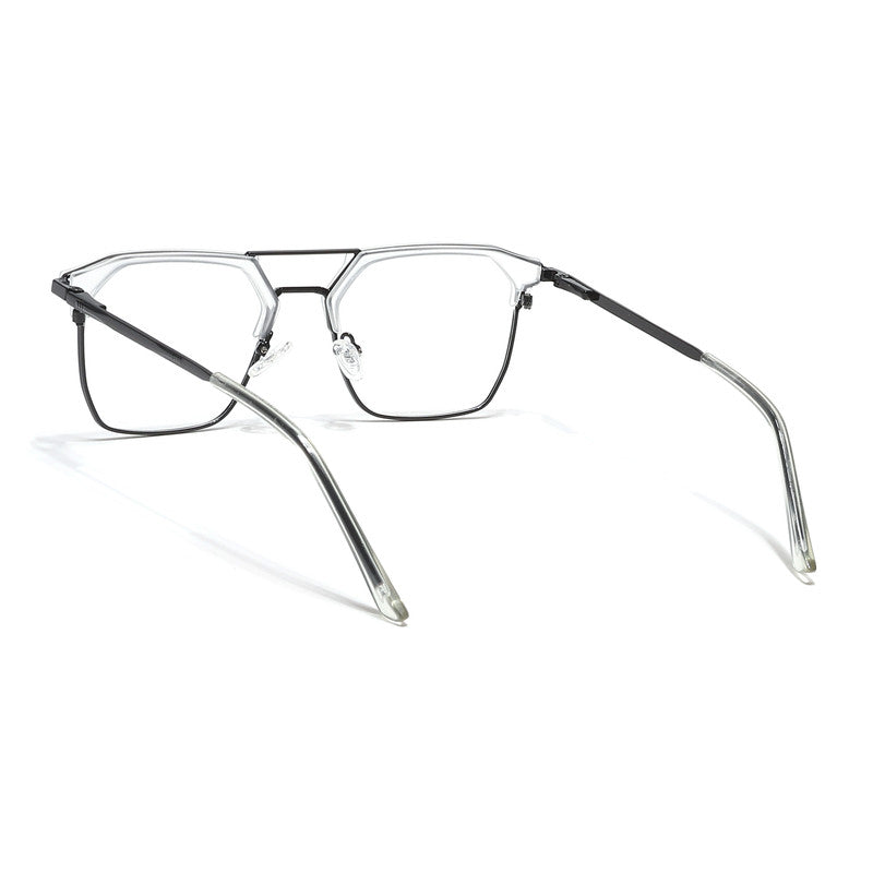 Eyejack Turbo Transparent & Black Wayfarer Eyeglasses for Men & Women (202432CL925-C8)