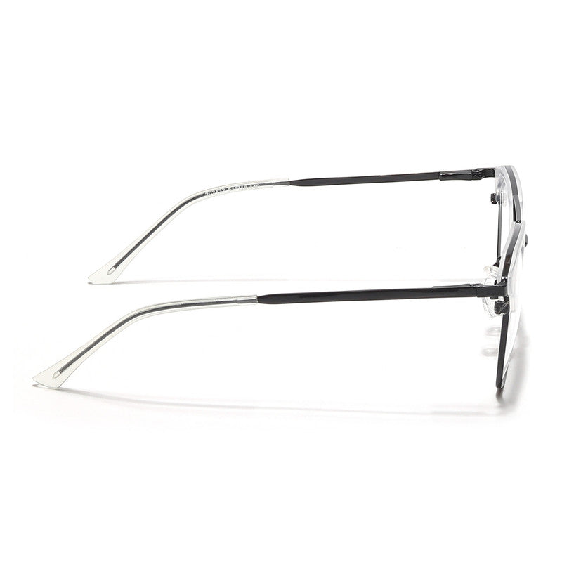 Eyejack Turbo Transparent & Black Wayfarer Eyeglasses for Men & Women (202432CL925-C8)