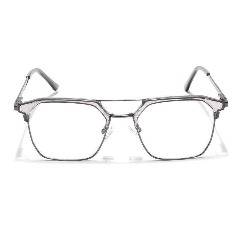 Eyejack Turbo Grey Transparent & Black Wayfarer Eyeglasses for Men & Women (202432CL926-C9)