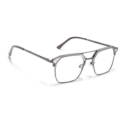 Eyejack Turbo Grey Transparent & Black Wayfarer Eyeglasses for Men & Women (202432CL926-C9)