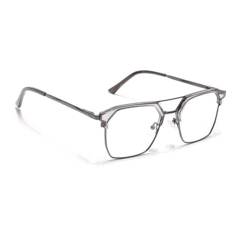 Eyejack Turbo Grey Transparent & Black Wayfarer Eyeglasses for Men & Women (202432CL926-C9)