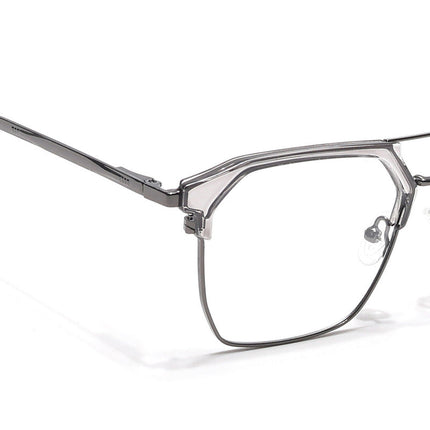 Eyejack Turbo Grey Transparent & Black Wayfarer Eyeglasses for Men & Women (202432CL926-C9)