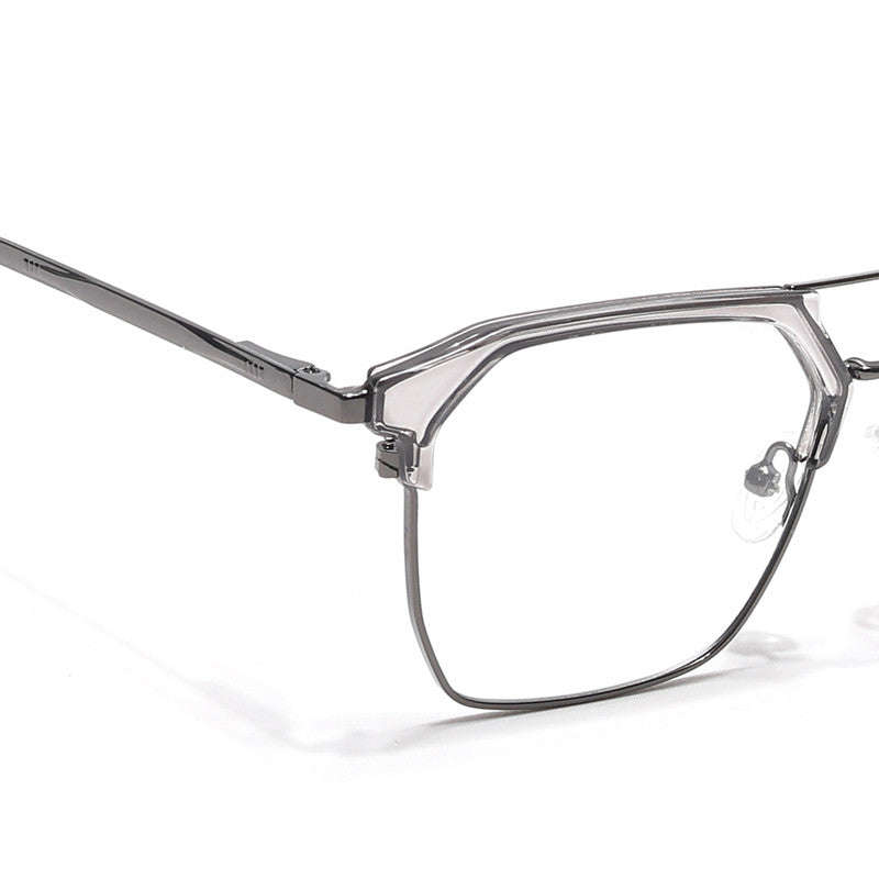 Eyejack Turbo Grey Transparent & Black Wayfarer Eyeglasses for Men & Women (202432CL926-C9)