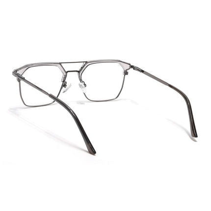 Eyejack Turbo Grey Transparent & Black Wayfarer Eyeglasses for Men & Women (202432CL926-C9)