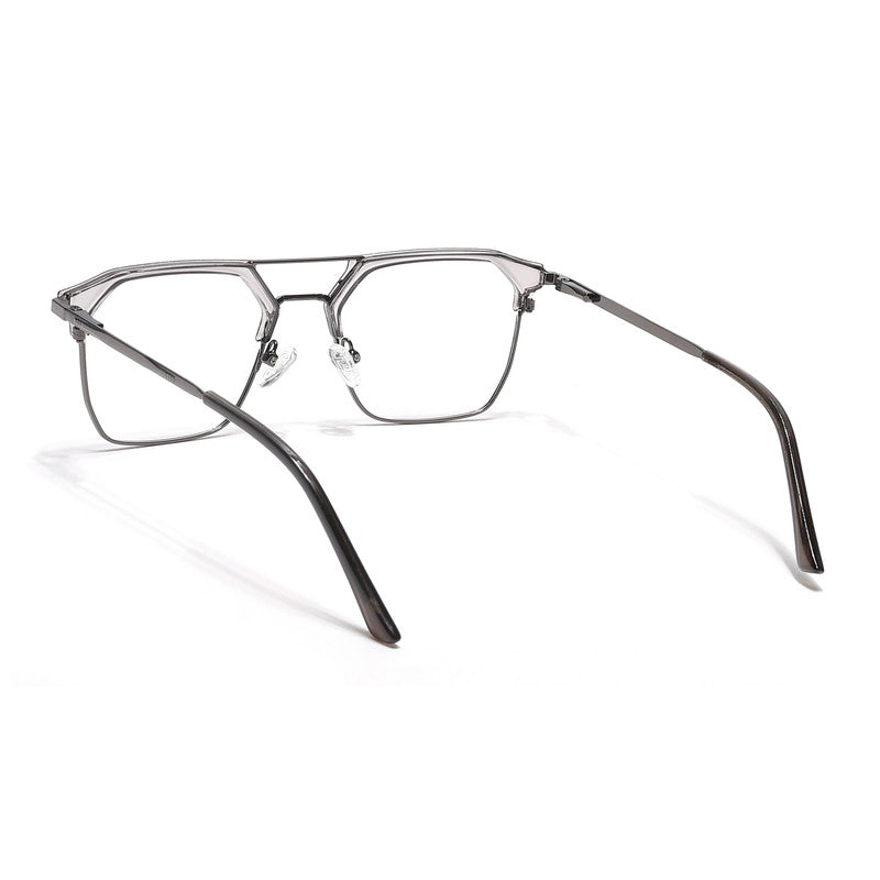 Eyejack Turbo Grey Transparent & Black Wayfarer Eyeglasses for Men & Women (202432CL926-C9)