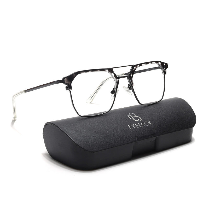 Eyejack Turbo Black & White Wayfarer Eyeglasses for Men & Women (202432CL929-C12)