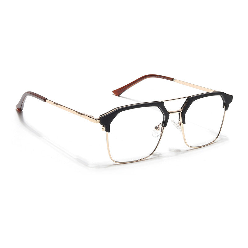Eyejack Turbo Black & Golden Wayfarer Eyeglasses for Men & Women (202433CL931-C2)