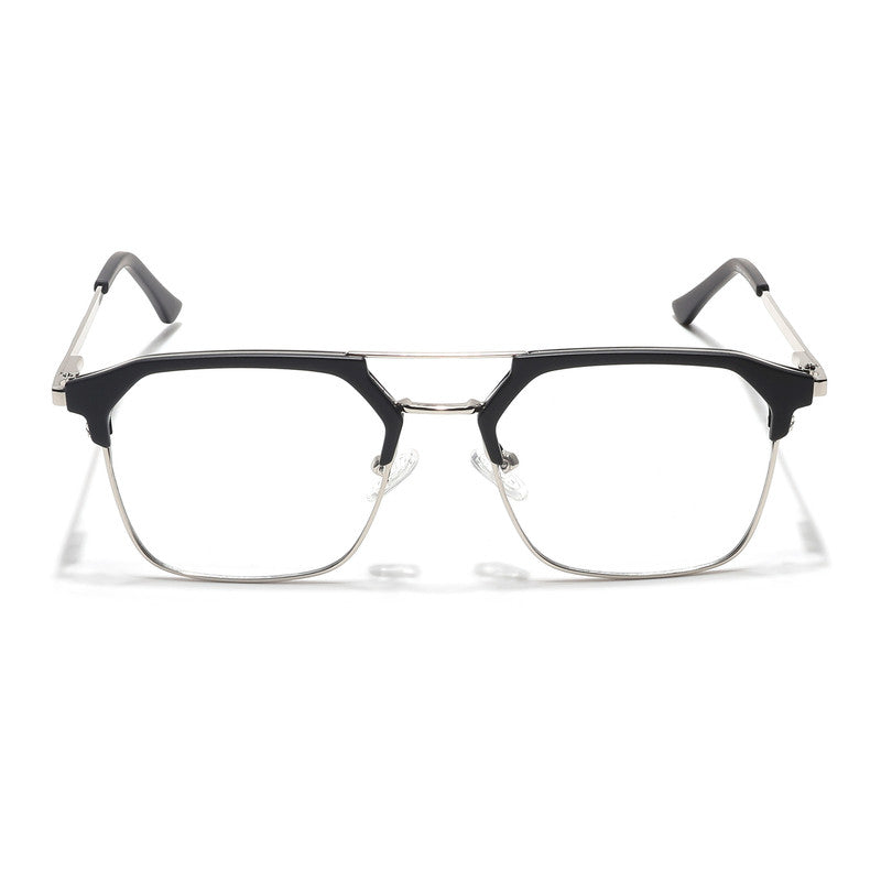 Eyejack Turbo Black & Silver Wayfarer Eyeglasses for Men & Women (202433CL932-C3)