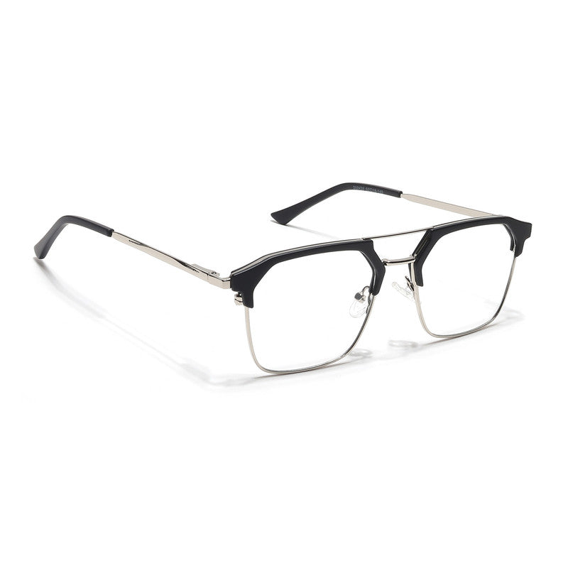 Eyejack Turbo Black & Silver Wayfarer Eyeglasses for Men & Women (202433CL932-C3)