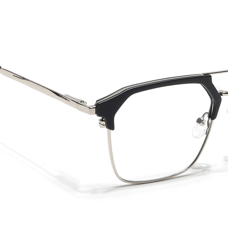 Eyejack Turbo Black & Silver Wayfarer Eyeglasses for Men & Women (202433CL932-C3)