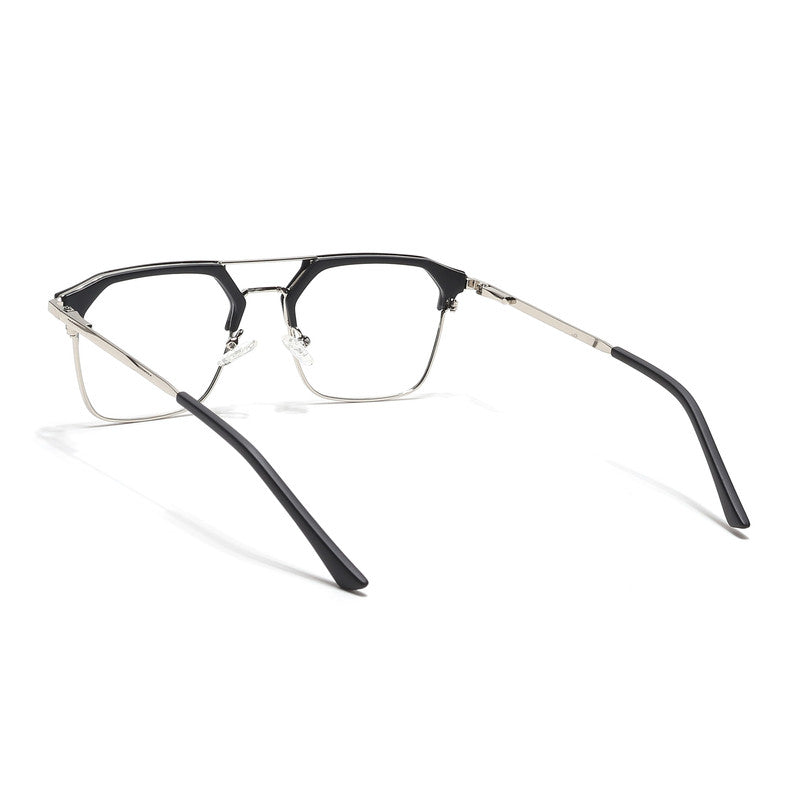 Eyejack Turbo Black & Silver Wayfarer Eyeglasses for Men & Women (202433CL932-C3)