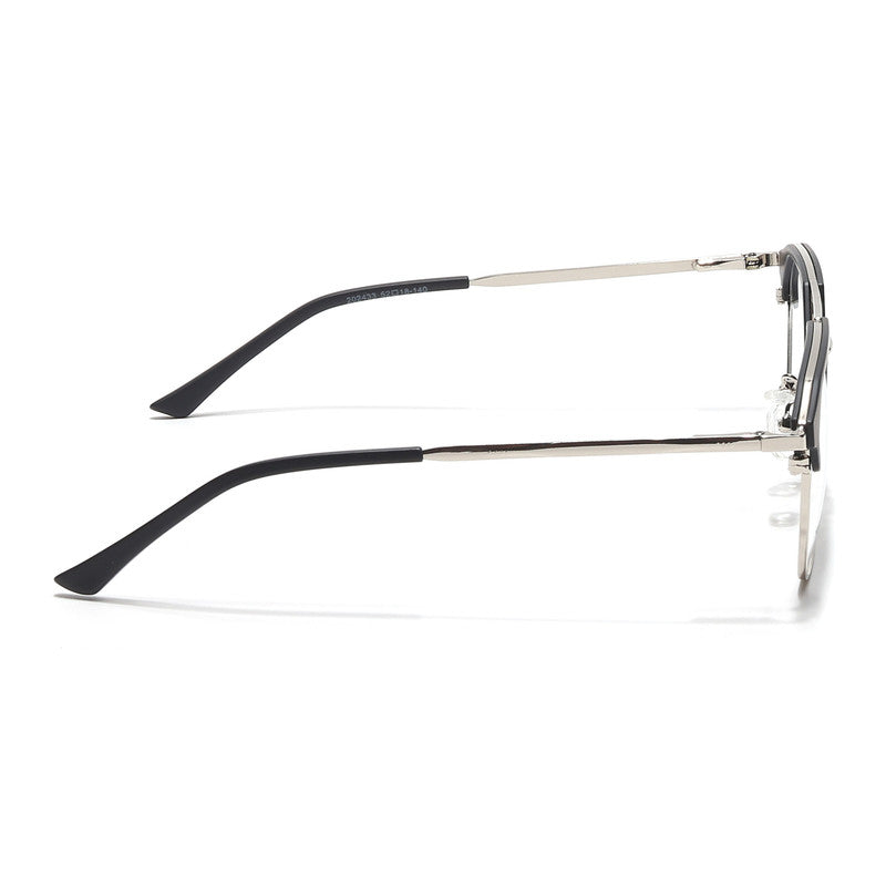 Eyejack Turbo Black & Silver Wayfarer Eyeglasses for Men & Women (202433CL932-C3)