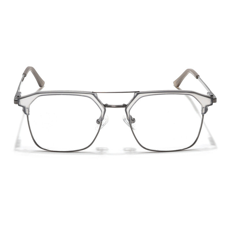 Eyejack Turbo Light Grey & Black Wayfarer Eyeglasses for Men & Women (202433CL936-C7)
