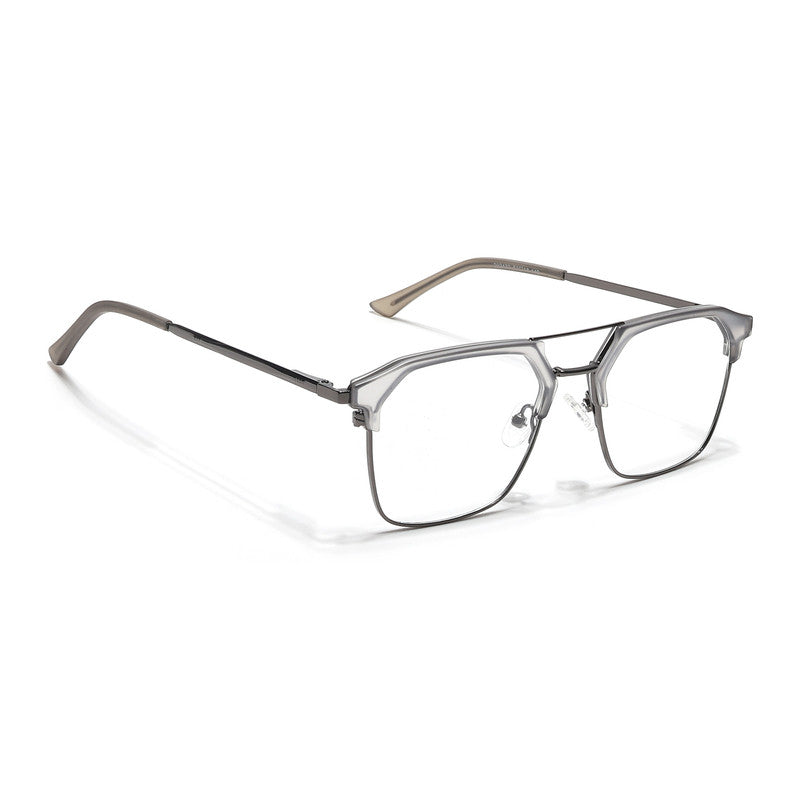 Eyejack Turbo Light Grey & Black Wayfarer Eyeglasses for Men & Women (202433CL936-C7)