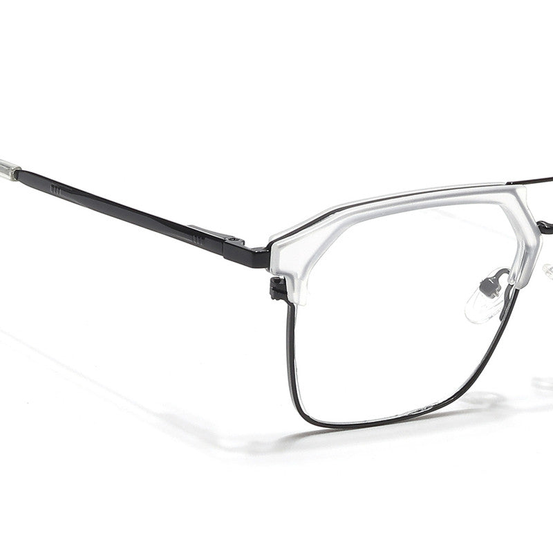 Eyejack Turbo Transparent & Black Wayfarer Eyeglasses for Men & Women (202433CL937-C8)