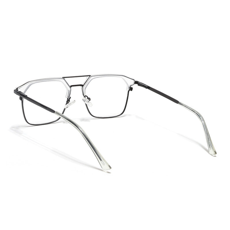 Eyejack Turbo Transparent & Black Wayfarer Eyeglasses for Men & Women (202433CL937-C8)