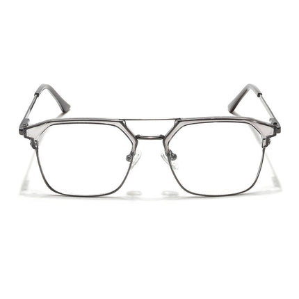 Eyejack Turbo Grey Transparent & Black Wayfarer Eyeglasses for Men & Women (202433CL938-C9)