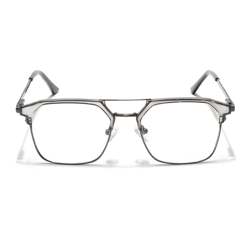 Eyejack Turbo Grey Transparent & Black Wayfarer Eyeglasses for Men & Women (202433CL938-C9)