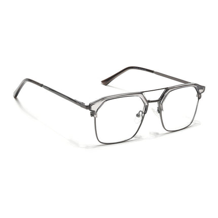 Eyejack Turbo Grey Transparent & Black Wayfarer Eyeglasses for Men & Women (202433CL938-C9)